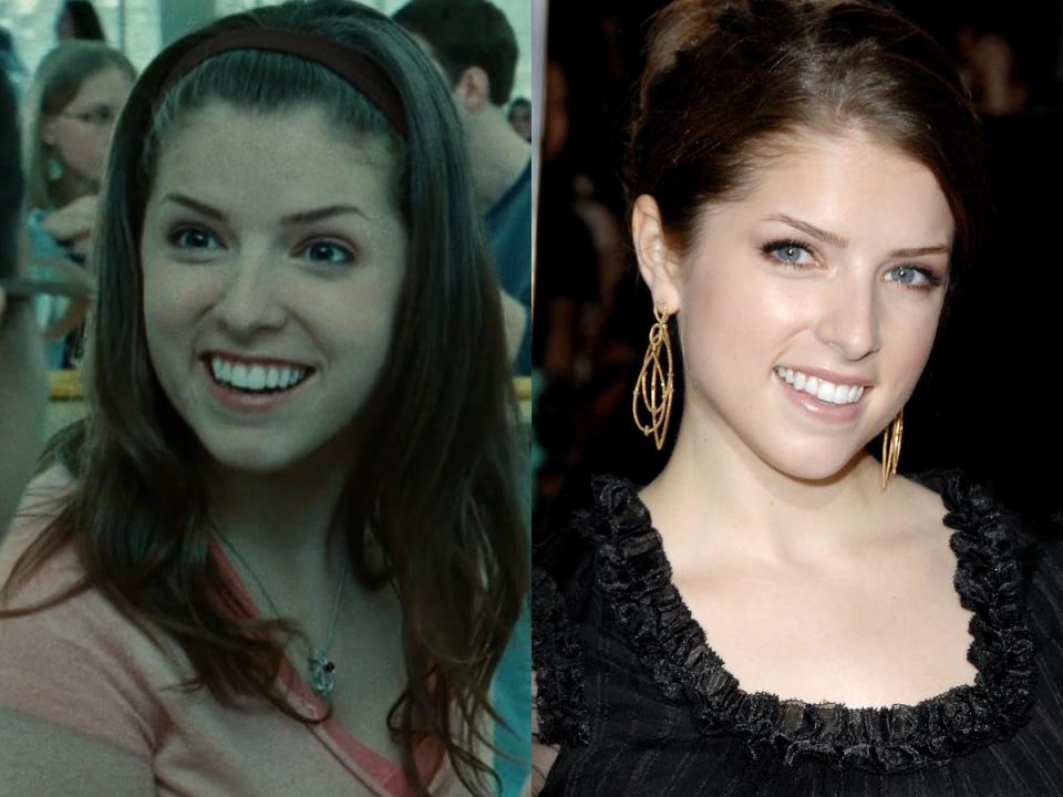 Left: Anna Kendrick as Jessica in "Twilight." Right: Kendrick at the LA premiere of "Twilight" in November 2008.