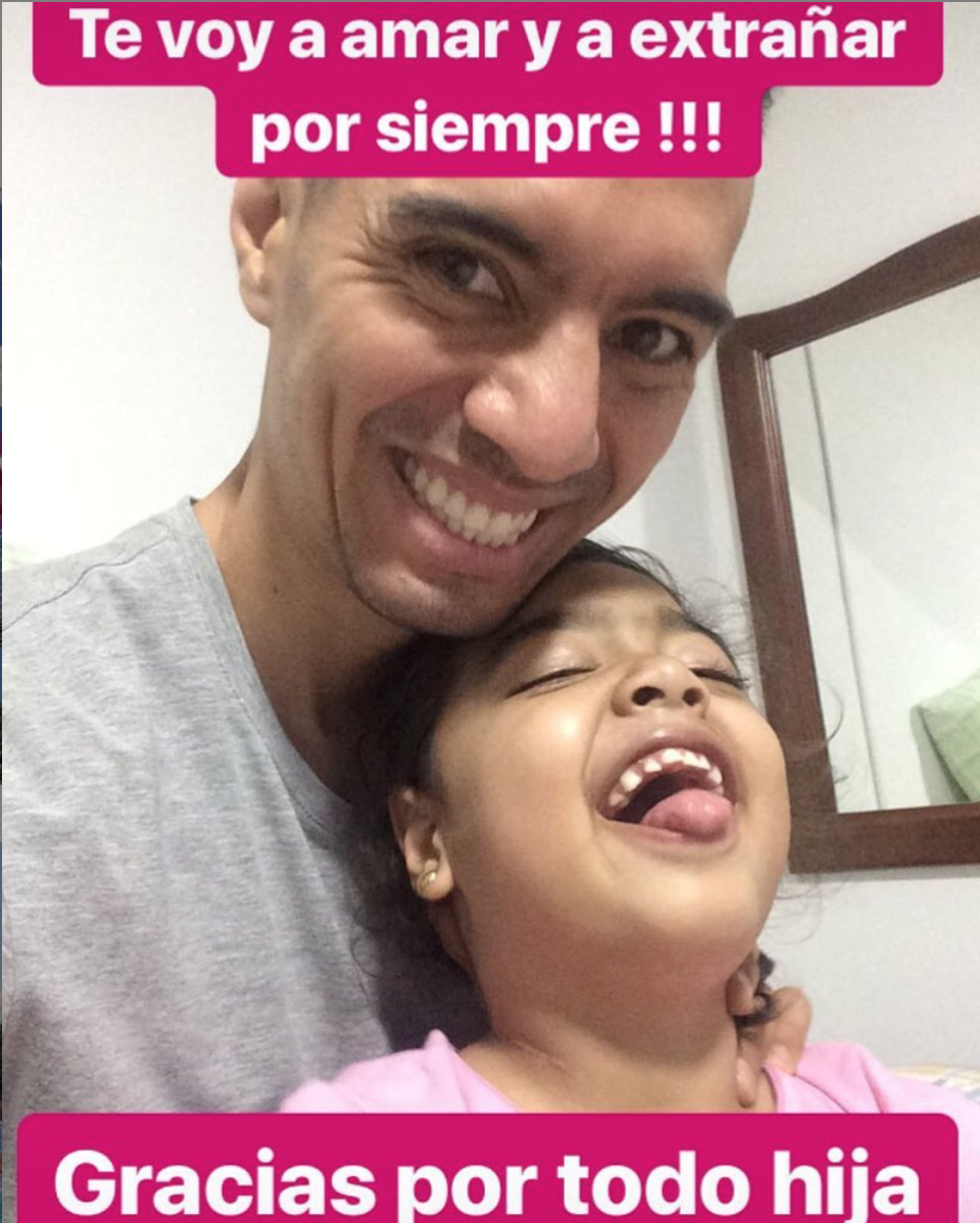 Andrés Felipe González y su pequeña hija Julieta. Foto: Instagram andresfgonzalezr2