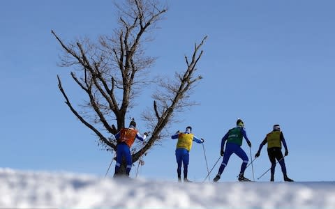 Athletes train for Cross-Country Skiing ahead of the PyeongChang 2018 Winter Olympic Games at Alpensia Cross-Country - Credit:  Getty Images