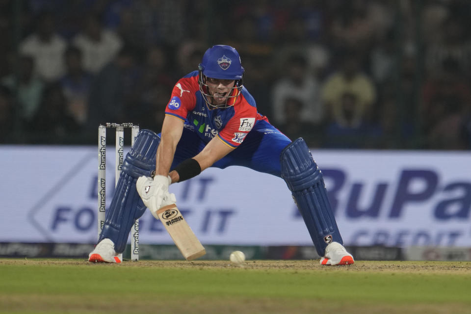 Delhi Capitals' Tristan Stubbs during the Indian Premier League cricket match between Delhi Capitals and Lucknow Super Giants in New Delhi, India, Tuesday, May 14, 2024.(AP Photo/Manish Swarup)