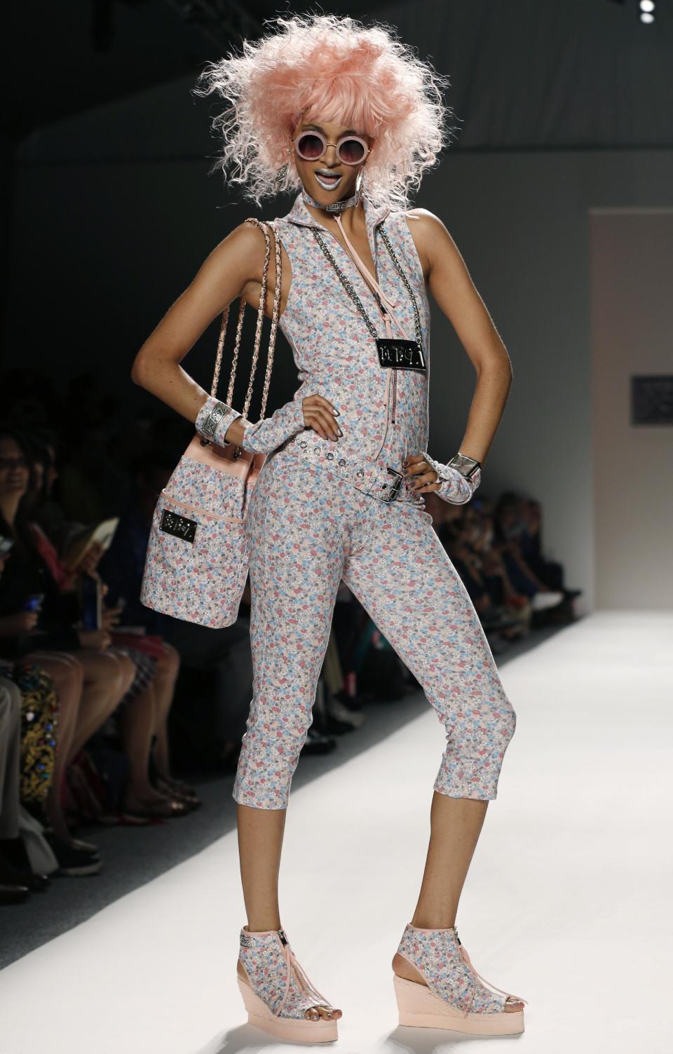 The Betsey Johnson Spring 2014 collection is modeled during Fashion Week in New York, Wednesday, Sept. 11, 2013. (AP Photo/John Minchillo)