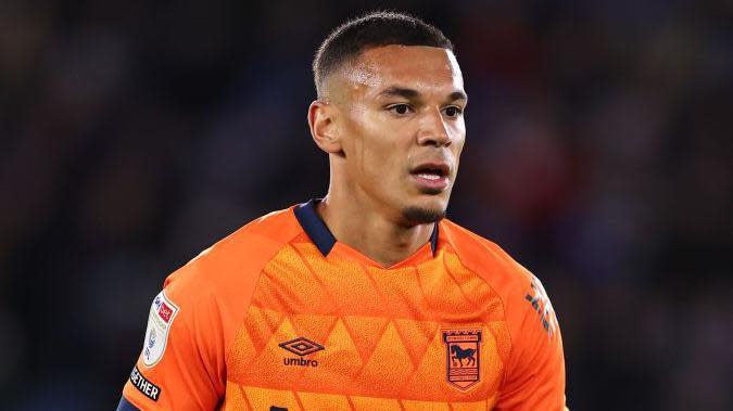 Kayden Jackson of Ipswich Town during the Sky Bet Championship match between Leicester City and Ipswich Town at King Power Stadium on January 22, 2024 in Leicester, England