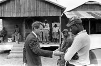 <p>Sen. Robert F. Kennedy during his tour of the Mississippi Delta, April 11, 1967. (Photo: Jack Thornell/AP) </p>