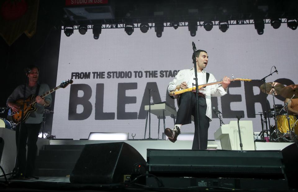 Bleachers perform in the Mojave tent at the Coachella Valley Music and Arts Festival in Indio, Calif., April 13, 2024.