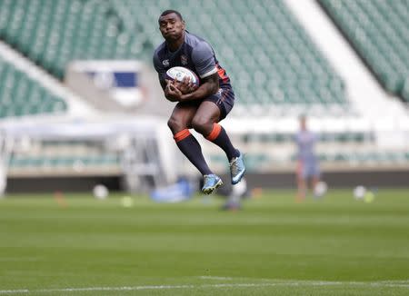 Britain Rugby Union - England Training - Twickenham Stadium - 18/11/16 England's Semesa Rokoduguni during training Action Images via Reuters / Henry Browne