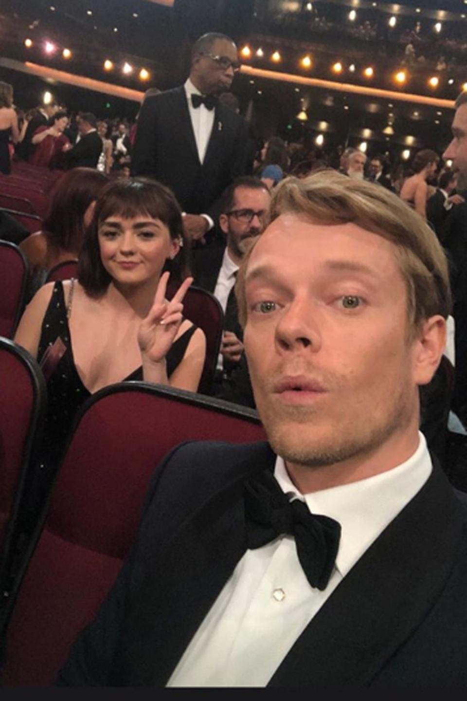 Alfie Allen poses with Masie Williams (@alfieeallen)