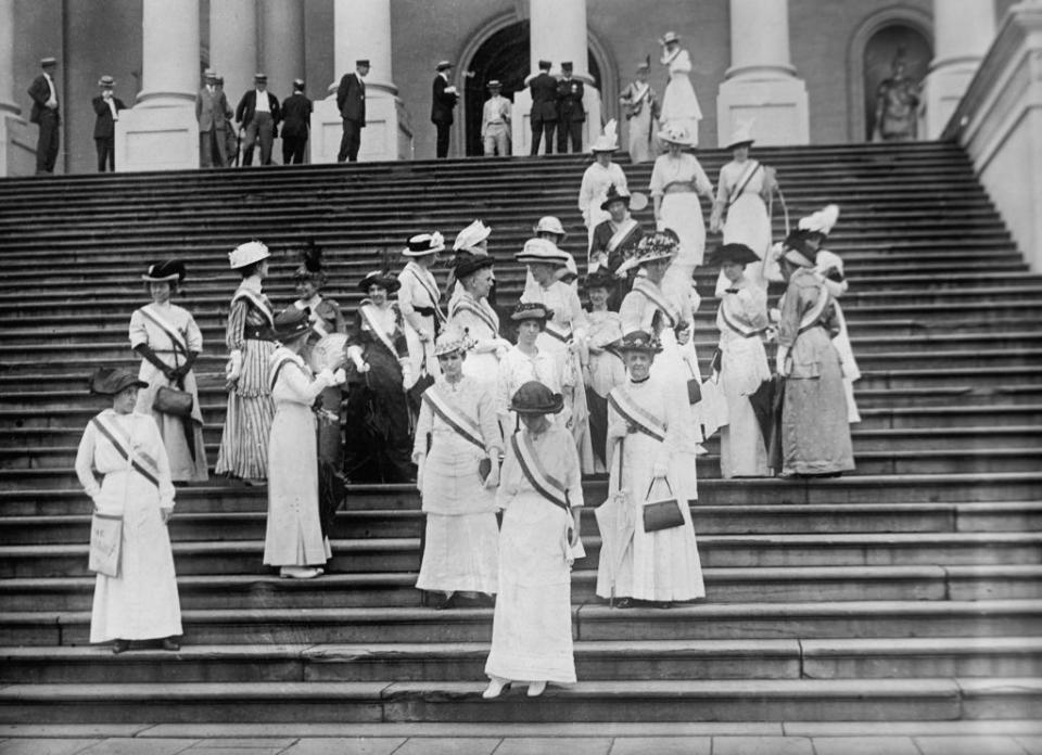 women's history month facts womens suffrage group