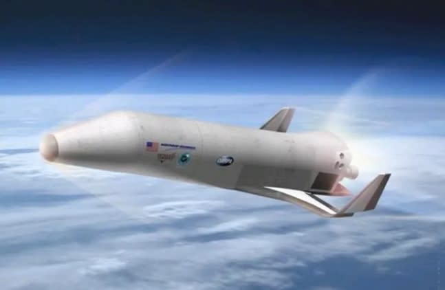 美國的 X-37B 太空梭飛行模擬圖。 圖 : 翻攝自疏密院十號