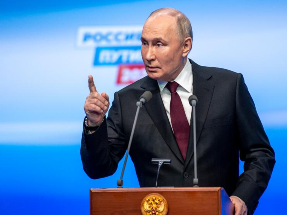 俄羅斯總統蒲亭宣布勝選後，談及克里米亞。國際間關注俄烏戰爭後續發展。