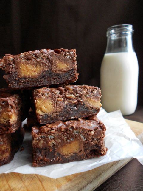 Peanut Butter Cup Crack Brownies