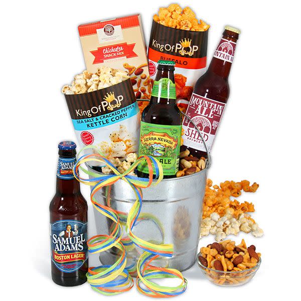 19) Microbrew Beer Bucket Gift Basket