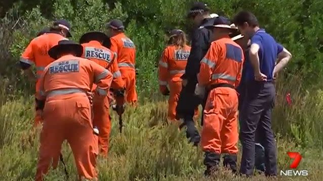 Largest search yet carried out at Salt Creek. Photo: 7News