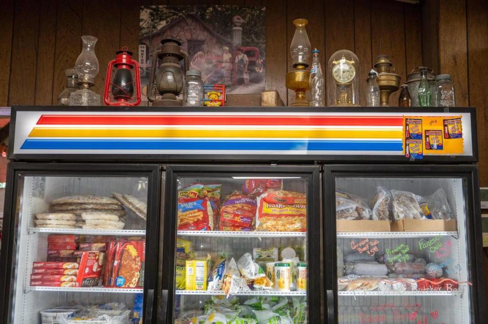 Antique trinkets are displayed alongside everyday provisions at The Mildred Store. Emily Curiel/ecuriel@kcstar.com