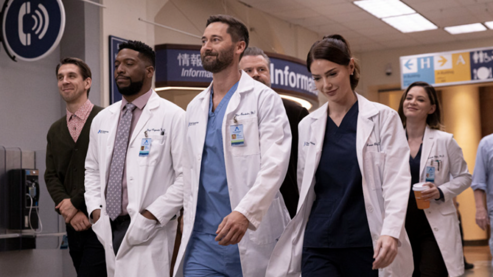 Conner Marx, Jocko Sims, Ryan Eggold, and Janet Montgomery star in “New Amsterdam” on NBC