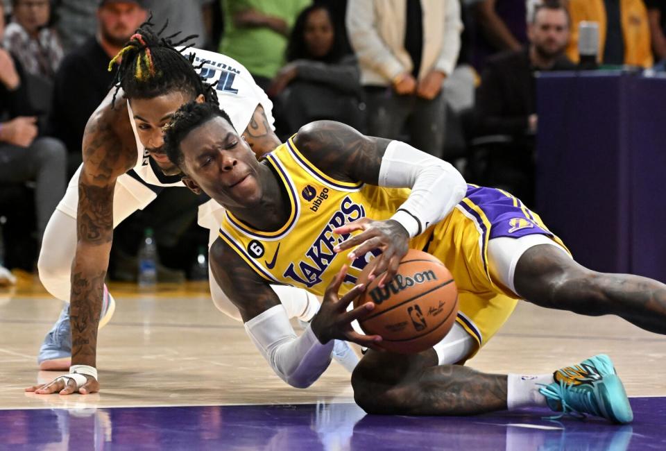 Lakers-bewaker Dennis Schroeder versloeg Grizzlies-bewaker Ja Morant in verlenging maandag in Game 4.