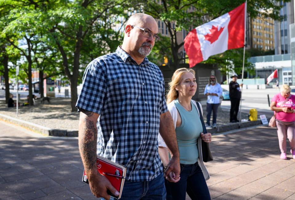 Chris Barber arrives for his trial at the Ottawa Courthouse on Sept. 11, 2023. 