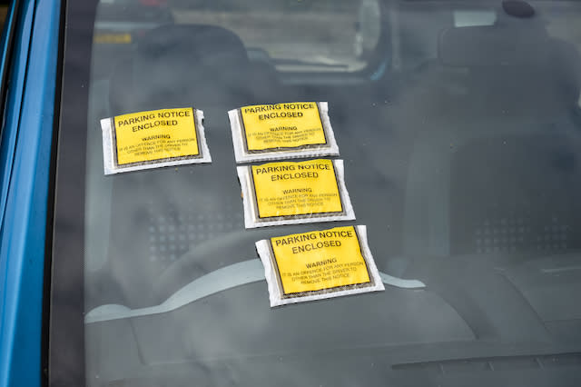 STOCK PHOTO  Parking tickets on a car in a railway station. PRESS ASSOCIATION Photo. Picture date: Friday May, 22, 2015. Photo credit should read: Ben Birchall/PA Wire