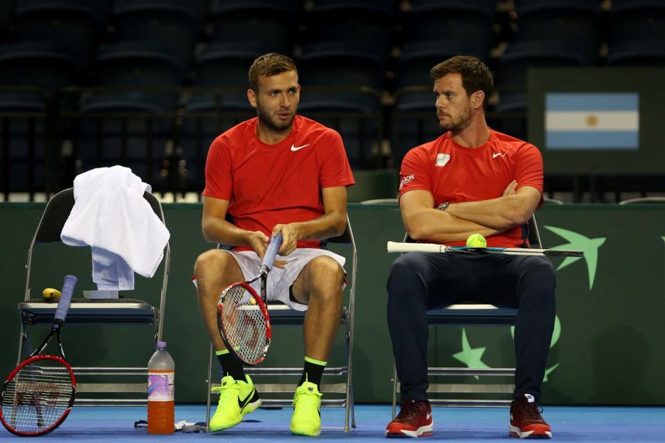 Leon Smith, right, is happy to have Dan Evans on the team in Colombia (Andrew Milligan/PA) (PA Archive)