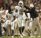 <p>2003 — Midway through his redshirt freshman season at Texas, Vince Young becomes the starting quarterback, ushering in the era of the mega-athlete QB who can both pass and run. By 2005, Young is the first player in FBS history to pass for 3,000 yards and rush for 1,000, while leading the Longhorns to the national championship. Young is followed by a succession of mega-athlete QB Heisman winners: Tim Tebow (2007), Cam Newton (2010), Robert Griffin III (2011), Johnny Manziel (2012), Marcus Mariota (2014), Lamar Jackson (2016) and Kyler Murray (2018). (Photo credit: AP) </p>