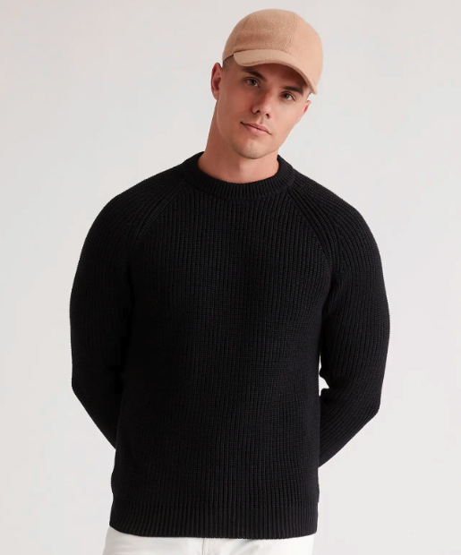 Men's Quince ribbed fisherman sweater