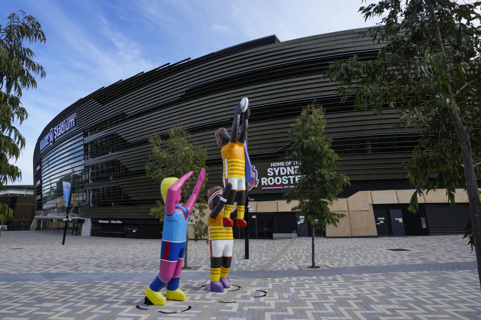 The Sydney Football Stadium in Sydney, Australia, Wednesday, May 31, 2023. The second stadium in Sydney will host pool and some finals matches of the FIFA Women's World Cup in July and August of 2023.(AP Photo/Mark Baker)