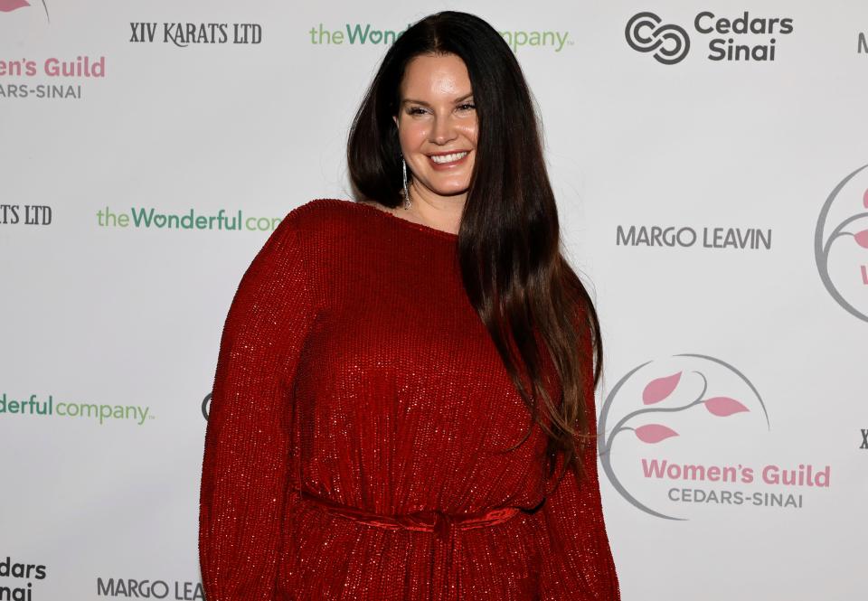Lana Del Rey arrives at the Women's Guild Cedars-Sinai Disco Ball at the Beverly Hilton on Nov. 30, 2022 in Beverly Hills, California.