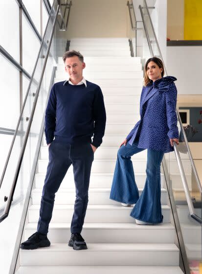 Film heads of CAA, Maha Dakhil and Joel Lubin are photographed at their offices. (Christina House / Los Angeles Times)