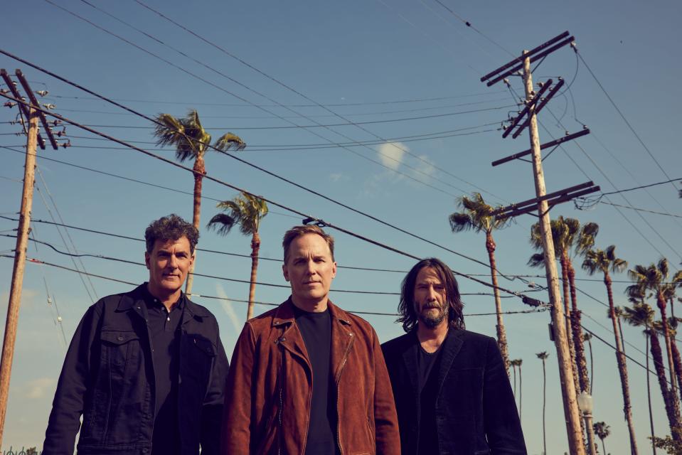 Dogstar, featuring Robert Mailhouse (drums, vocals), Bret Domrose (lead vocal, guitar), and Keanu Reeves (bass, vocals), will appear at Newport Music Hall on Oct. 3.