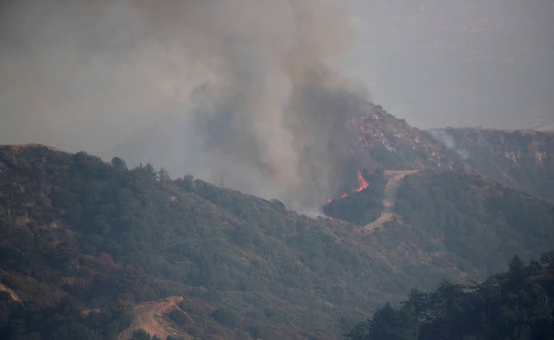 FILE PHOTO: The Bobcat Fire burns near Mount Wilson Observatory in Los Angeles