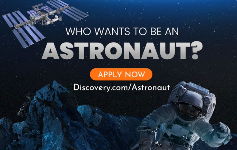 A promotional flyer for Discovery’s “Who Wants to Be an Astronaut?”