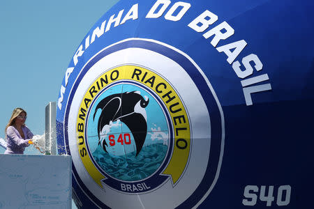 Brazil's first lady Marcela Temer participates in the inauguration ceremony of the submarine "Riachuelo", built by the submarine development program (PROSUB) in Itaguai, Brazil December 14, 2018. REUTERS/Pilar Olivares