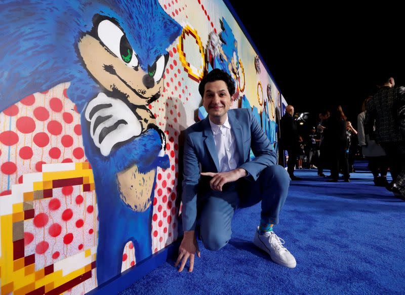 FILE PHOTO: Cast member Schwartz poses at the premiere of "Sonic the Hedgehog" in Los Angeles