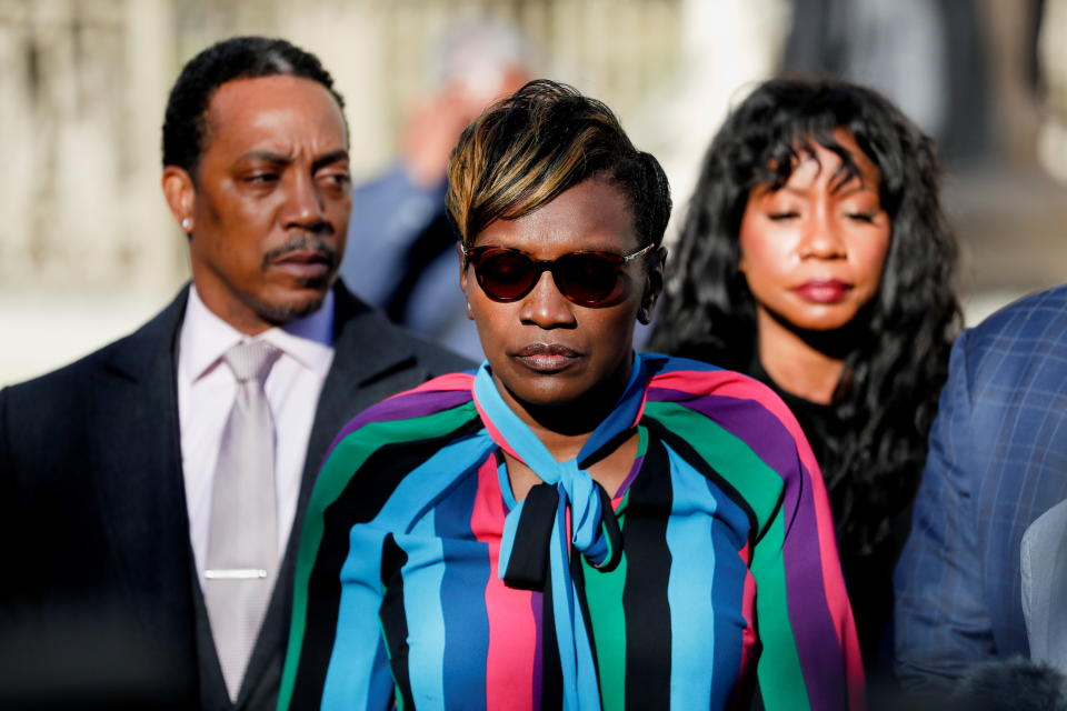 Wanda Cooper-Jones, mother of Ahmaud Arbery, arrives at the courthouse during the state trial of the three defendants.