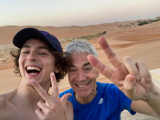<p>Timothee Chalamet Instagram</p> Timothee Chalamet and his dad Marc Chalamet.