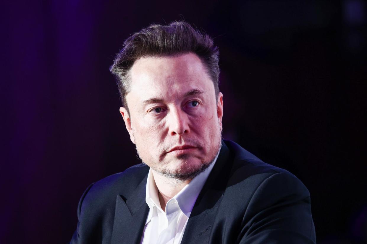 <span>Elon Musk in Krakow, Poland, on 22 January 2024.</span><span>Photograph: NurPhoto via Getty Images</span>