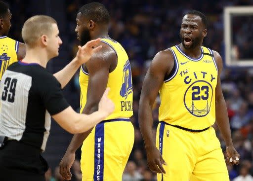 「追夢」格林(Draymond Green)真是名神奇球員，本季4得分5籃板6助攻，平均得分竟比助攻低，應該是NBA史上唯一。法新社