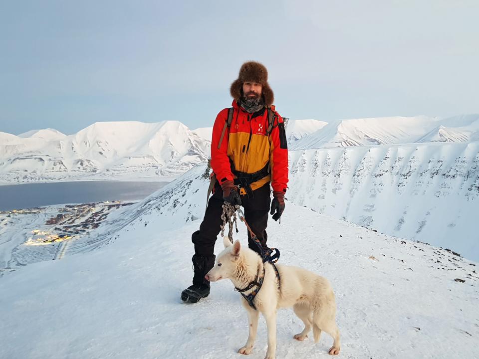 Martin Fiala and his dog