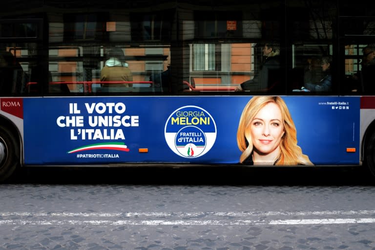 The far-right Brothers of Italy party is in an electoral alliance with Berlusconi