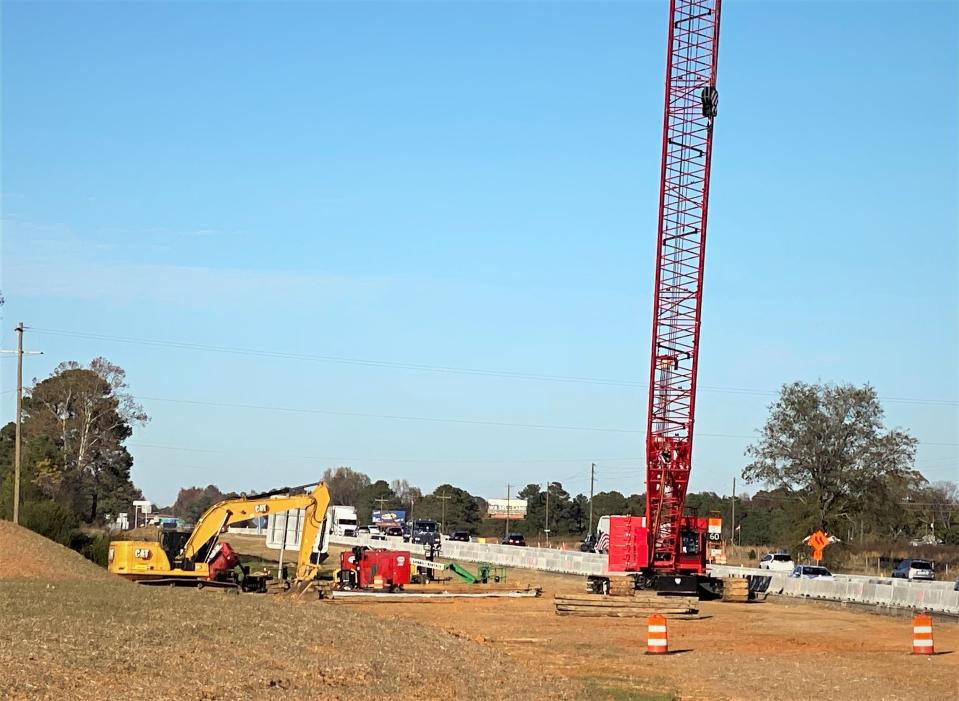 The Interstate 95 widening project underway in Harnett County in November 2022.