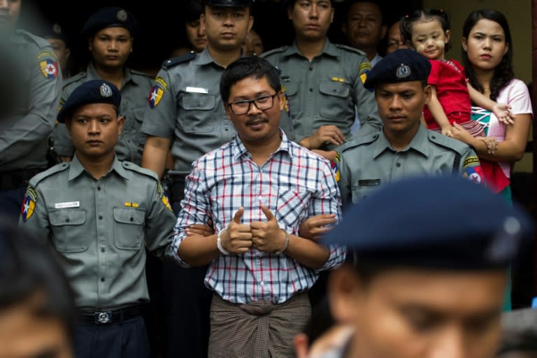 If convicted, the two Reuters journalists could each face up to 14 years in prison for violating Myanmar's state secrets law