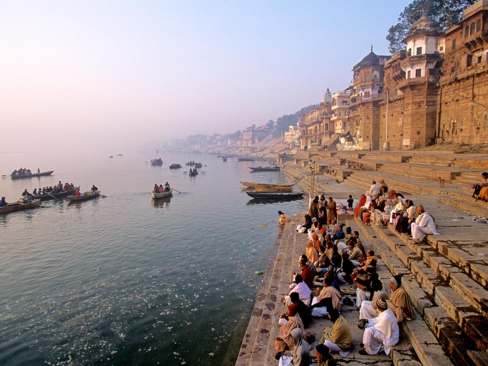 Morning in Varanasi beside the Ganges in 2001.