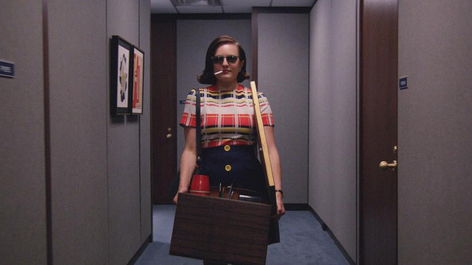 Peggy Olson (Elisabeth Moss) in an iconic scene from "Mad Men," the 1960s advertising drama that ran for seven seasons on AMC.