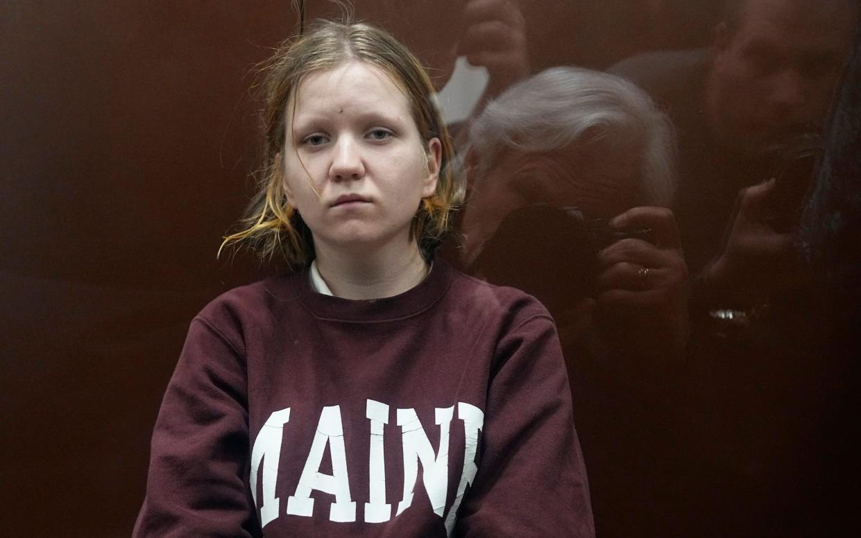 Darya Trepova at the court hearing in Moscow - Alexander Zemlianichenko/AP