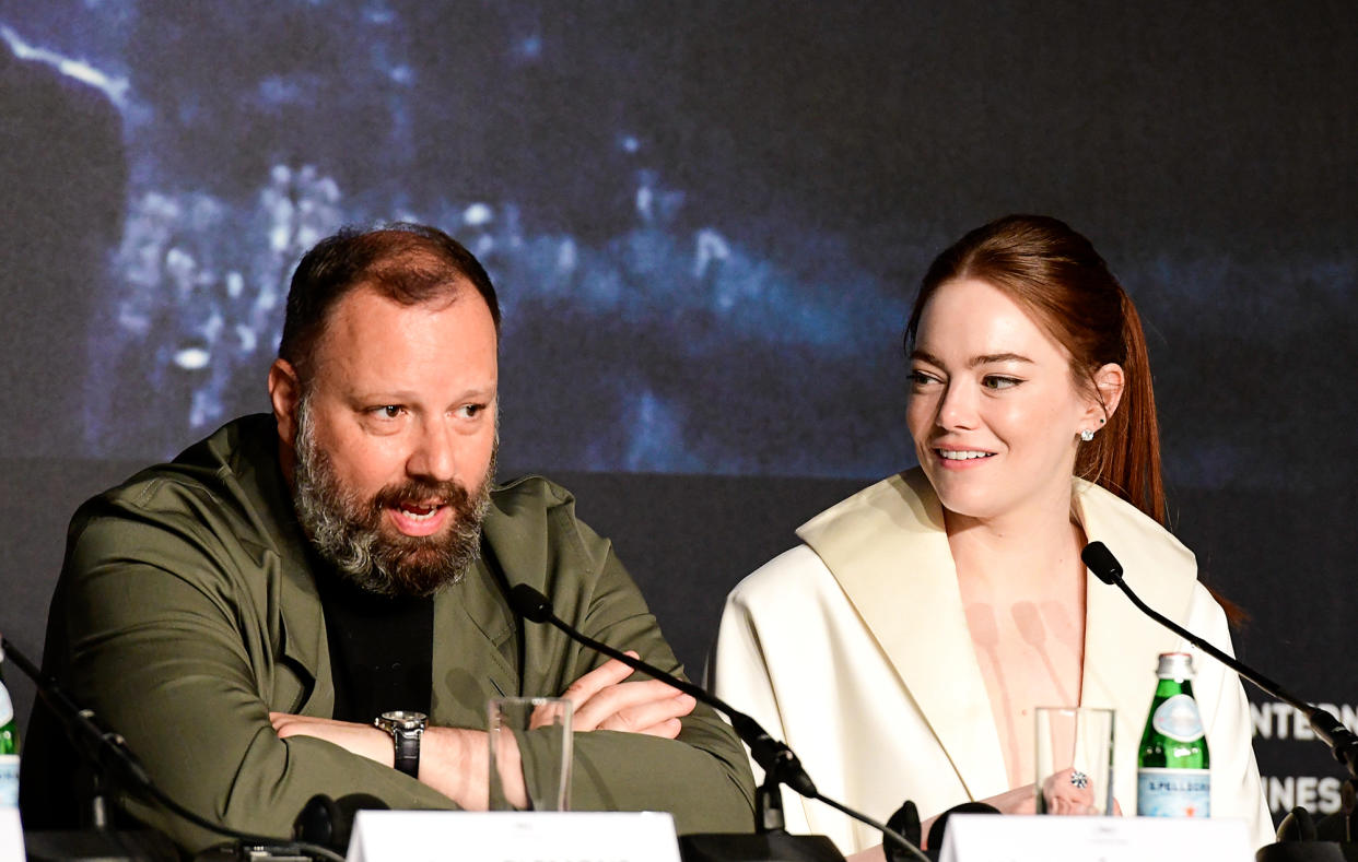 Emma Stone Playfully Corrects 'Kinds of Kindness' Director Yorgos Lanthimos at Cannes Over Real Name