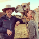 <p><span>That’s quite the love triangle! “As you can tell from this photo, I truly can’t decide who I am more in love with,” the <em>Big Bang Theory</em> star said of her beau, Karl Cook, and an apparently very attractive camel. (Photo: <a rel="nofollow noopener" href="https://www.instagram.com/p/BXQBLT5Fa8X/?taken-by=normancook" target="_blank" data-ylk="slk:Kaley Cuoco via Instagram;elm:context_link;itc:0;sec:content-canvas" class="link ">Kaley Cuoco via Instagram</a>)</span> </p>