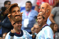 <p>Fans enjoy the pre match atmosphere prior to the 2018 FIFA World Cup Russia Group A match between Russia and Saudi Arabia at Luzhniki Stadium on June 14, 2018 in Moscow, Russia. (Photo by Matthias Hangst/Getty Images) </p>