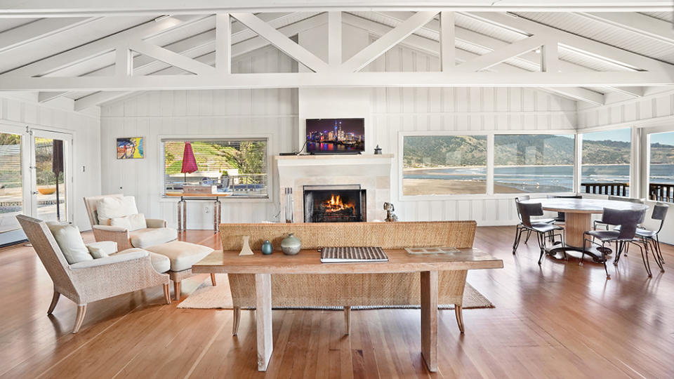 The fireplace in the living room is ideal for chilly beach nights. - Credit: Aalto