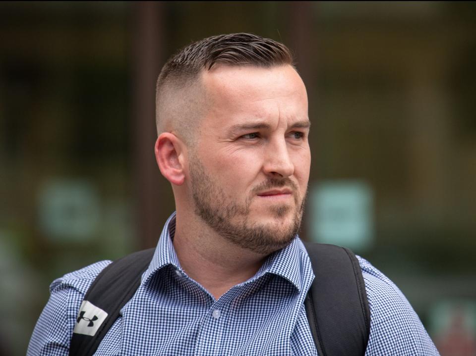 <p>James Goddard pictured outside Westminster Magistrates’ Court in June 2019</p> (PA)