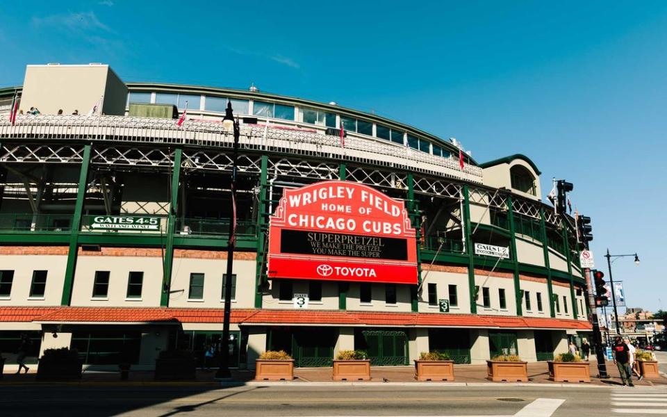 Wrigley Field, the heart of the newly fashionable Wrigleyville neighborhood.