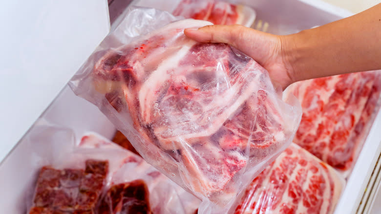 package of frozen meat